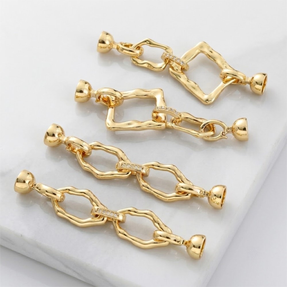 Gold Plated Jewelry - 1 pièce de boucle de connexion