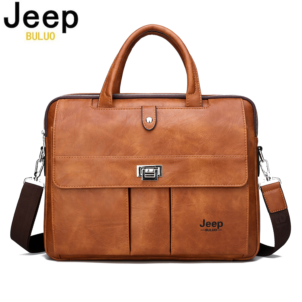 Leather Briefcase - Sacoche en cuir pour homme Jeep