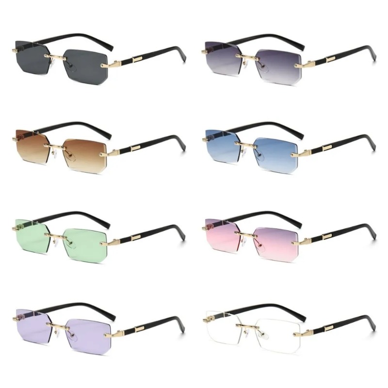 Designer Sunglasses - Lunettes de soleil rectangulaires sans monture