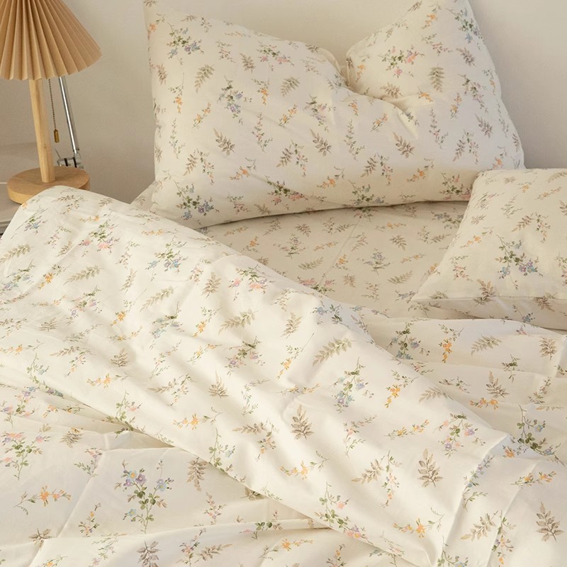 Silk Pillowcase - Parure de lit INS Fresh Pastoral