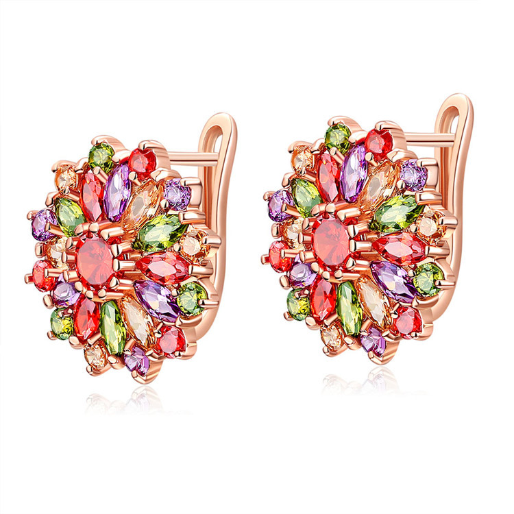 Boucles d'oreilles fleur en cr - Gold Plated Jewelry avis et prix