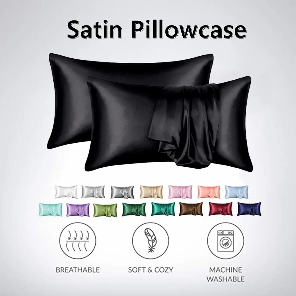 2 pièces/lot solide soyeux Sat - Silk Pillowcase avis et prix