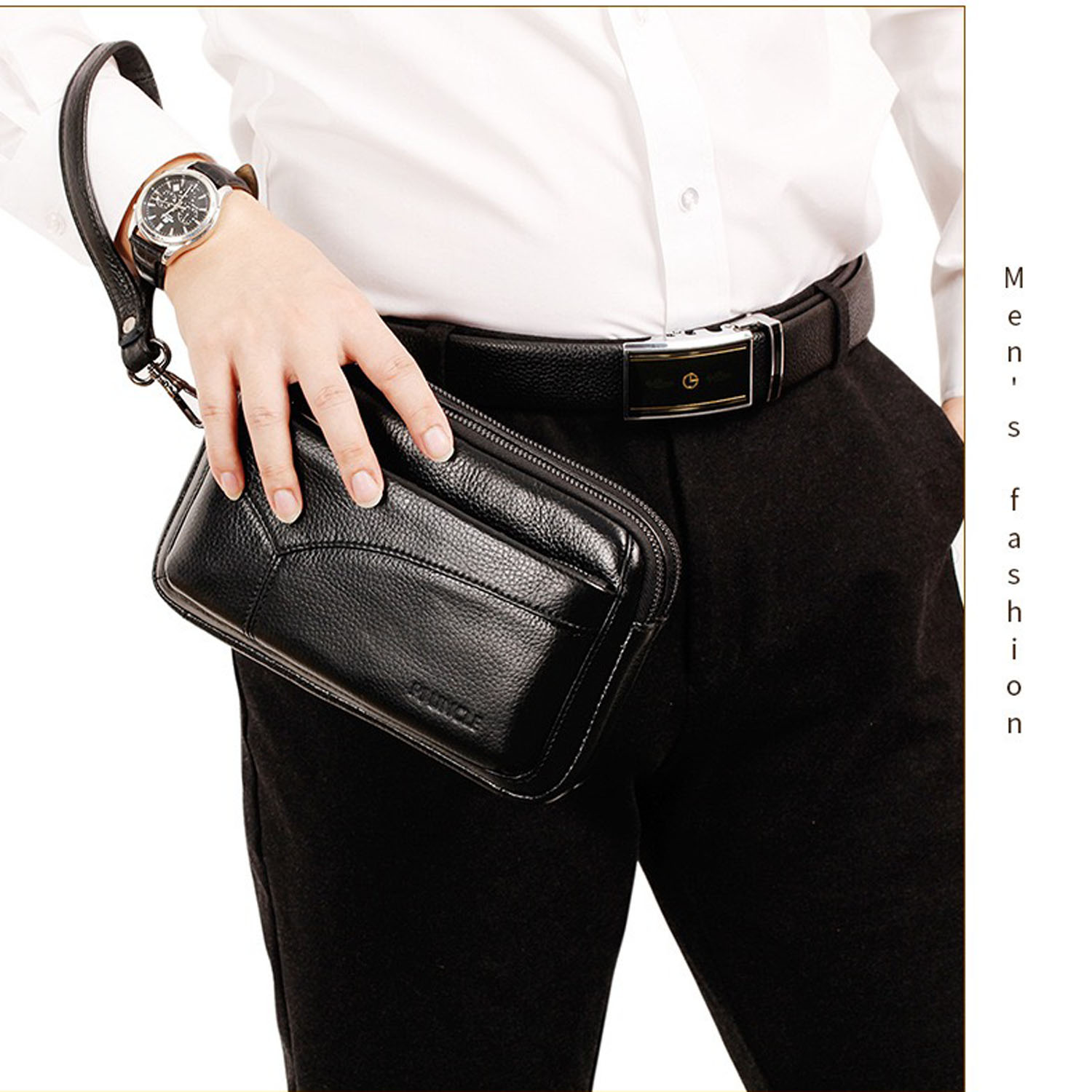 Pochette d'affaires en cuir vé - Leather Wallet Men avis et prix