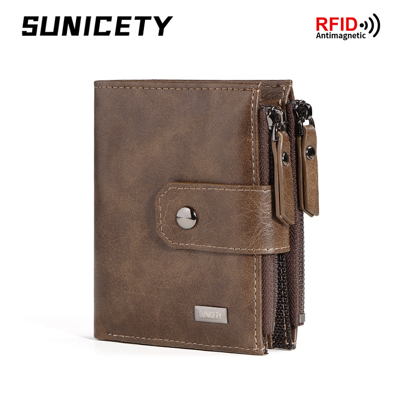 Portefeuille court mince en cu - Leather Wallet Men avis et prix